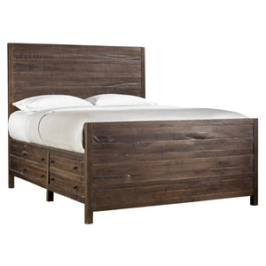 Townsend Collection Queen Storage Bed - Java Finish