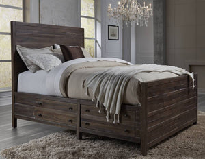 Townsend Collection Queen Storage Bed - Java Finish