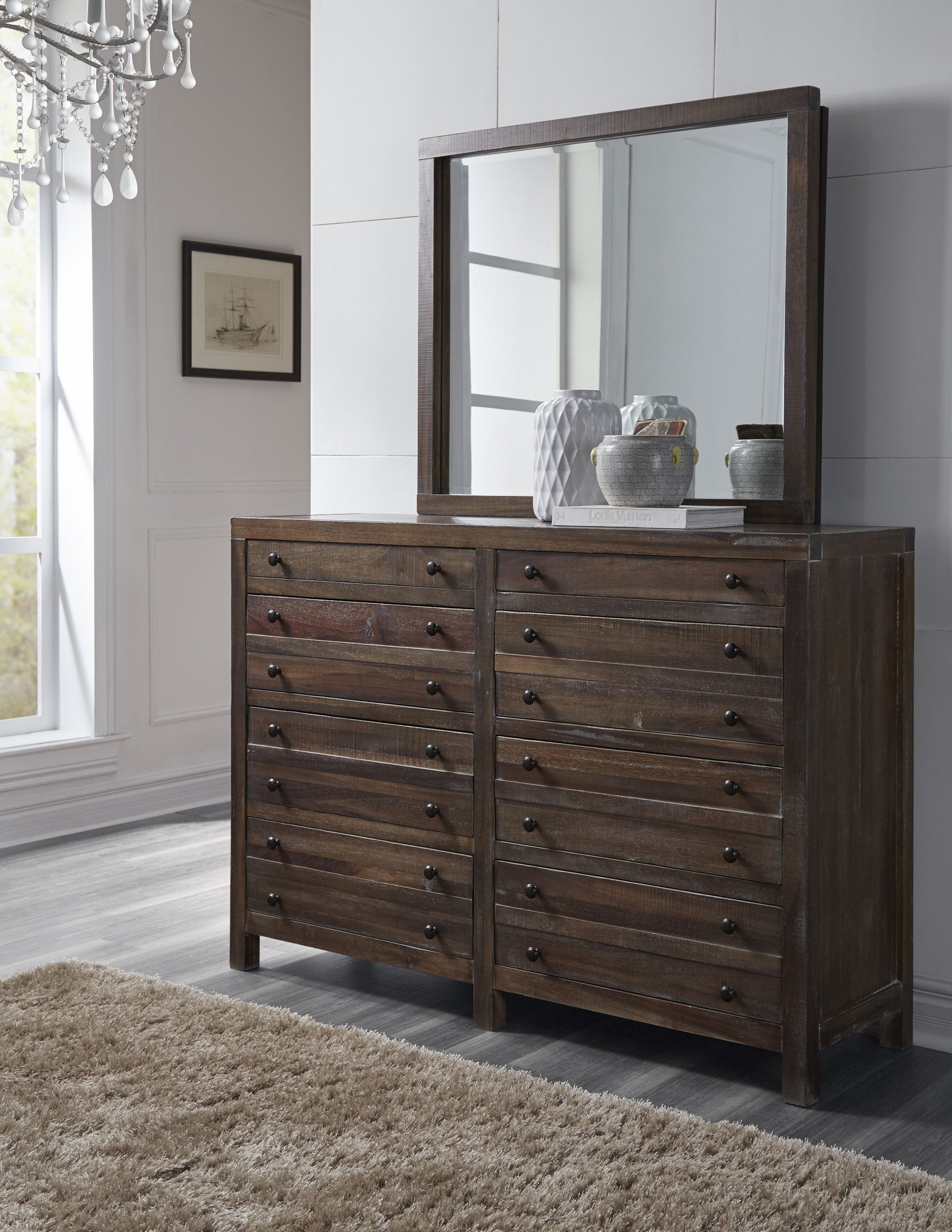 Townsend Collection Eight Drawer Dresser - Java Finish