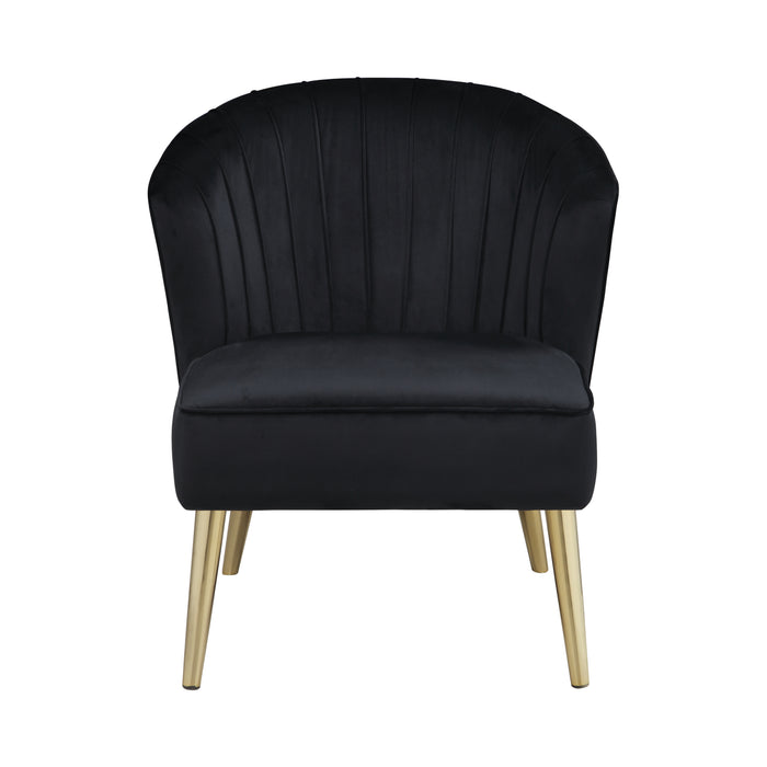 Retro Black Velvet Accent Chair