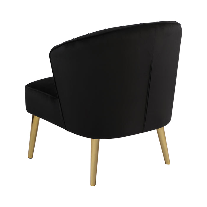 Retro Black Velvet Accent Chair