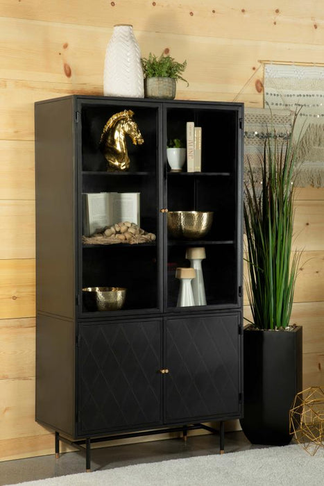 Santiago Glass Door Cabinet - Black