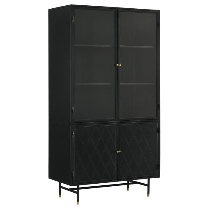 Santiago Glass Door Cabinet - Black