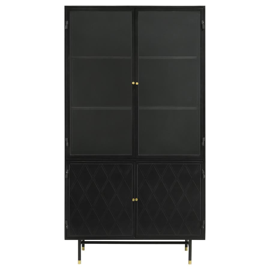 Santiago Glass Door Cabinet - Black