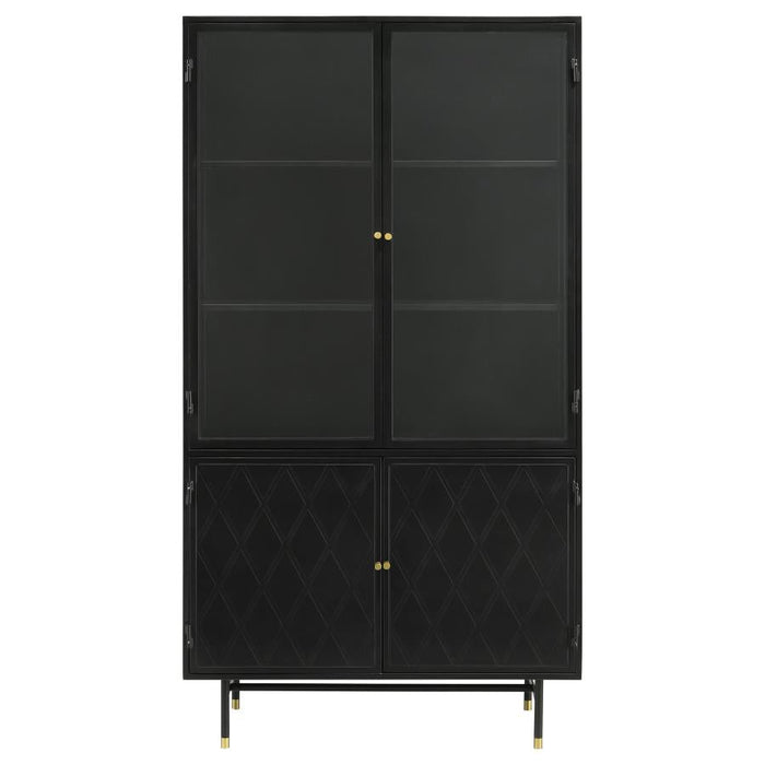 Santiago Glass Door Cabinet - Black