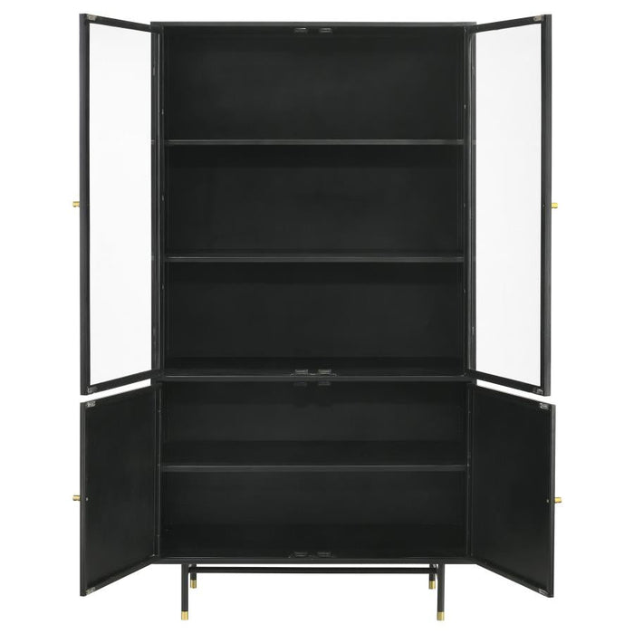 Santiago Glass Door Cabinet - Black