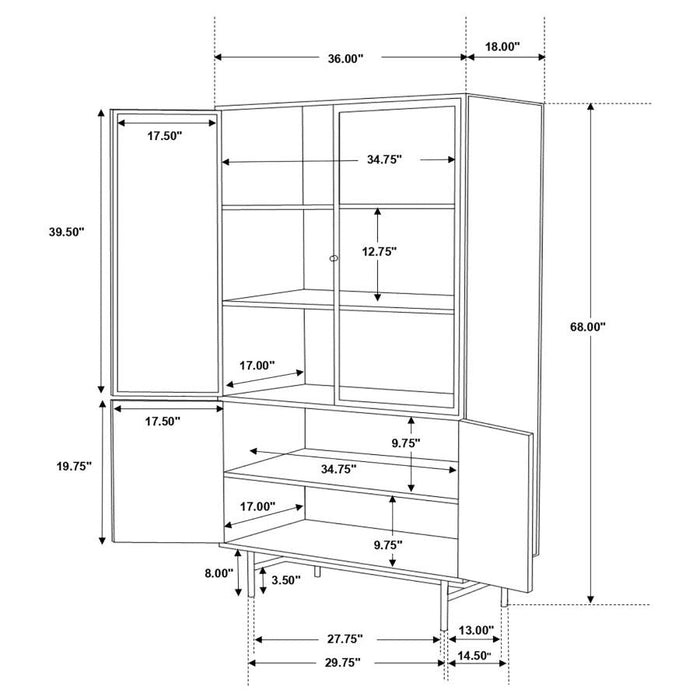 Santiago Glass Door Cabinet - Black