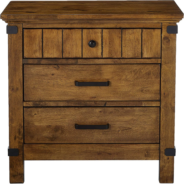 Brenner Collection Night Stand - Rustic Honey Finish