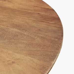 60" Round Three Legged Dining Table - Natural Mango