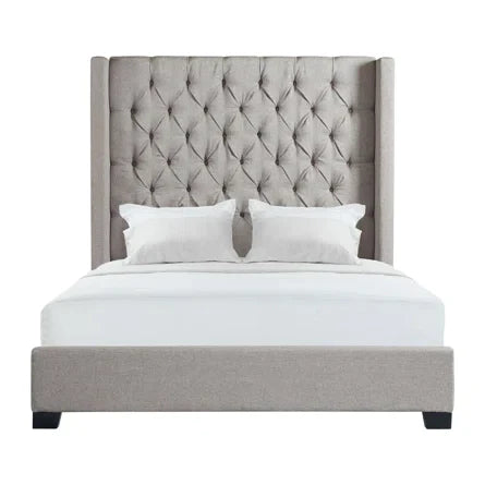 Morrow Upholstered Wing Back Bed - Heirloom Grey