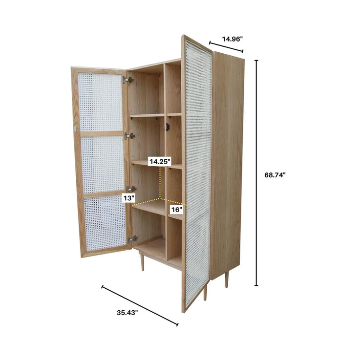 Cane Cabinet w/Rattan Doors