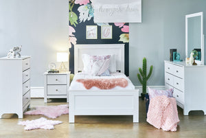 Catalina Panel Bed - White