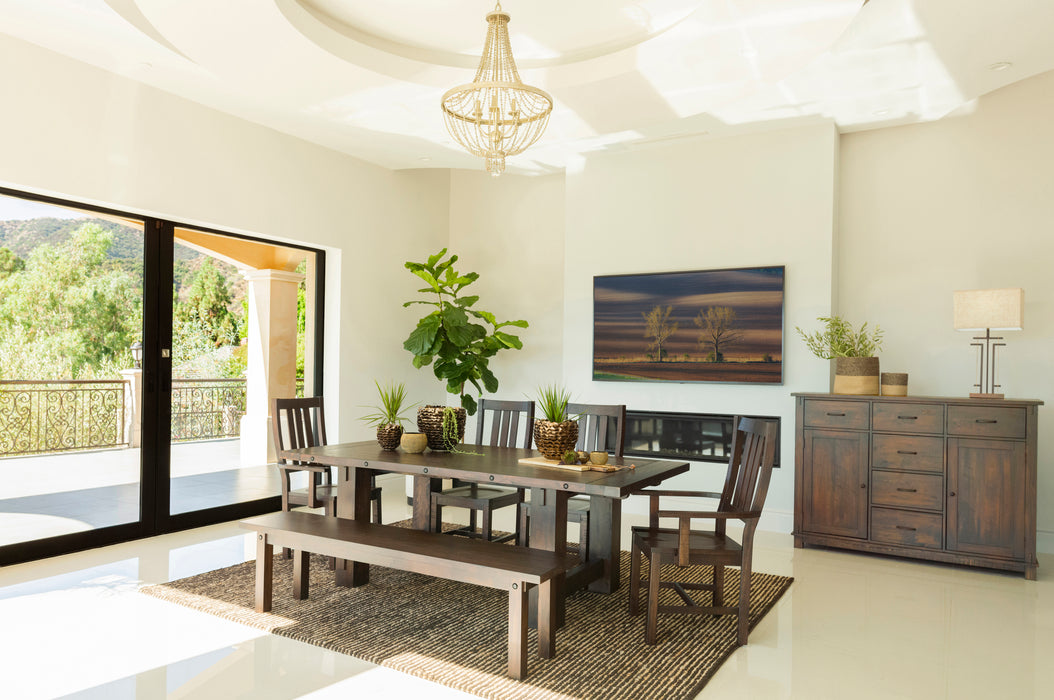 Calandra Collection Solid Wood Trestle Dining Table