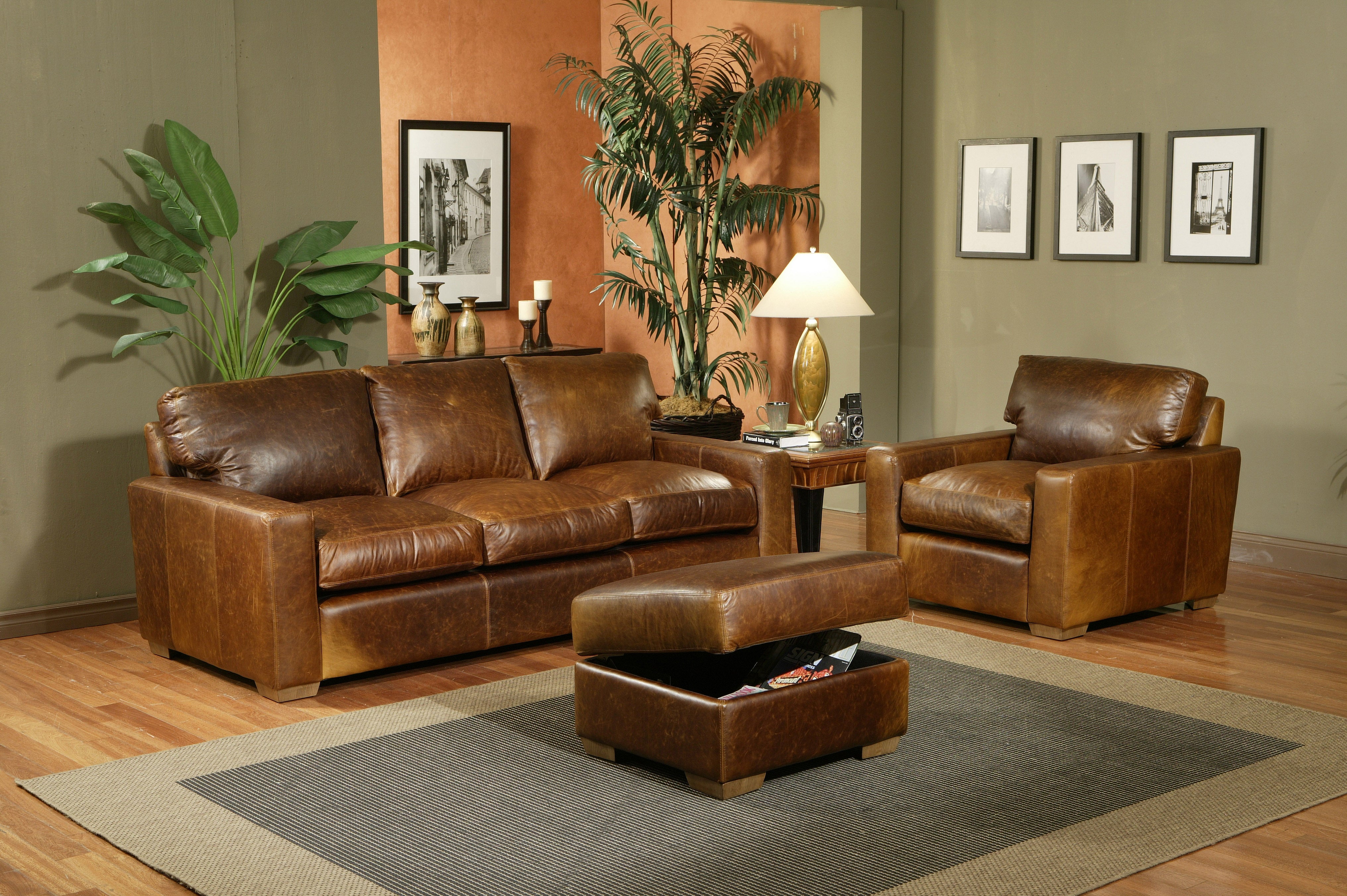 City Craft Collection Top Grain Leather Sofa