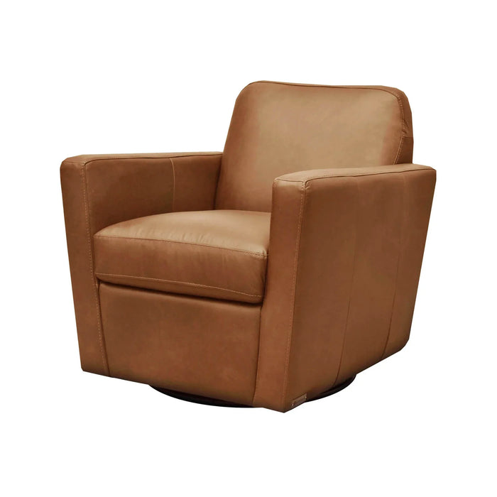 Cooper Leather Swivel Chair - Camel