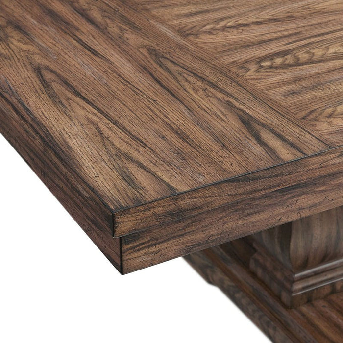 Grammercy Trestle Extension Table - Weathered Brown