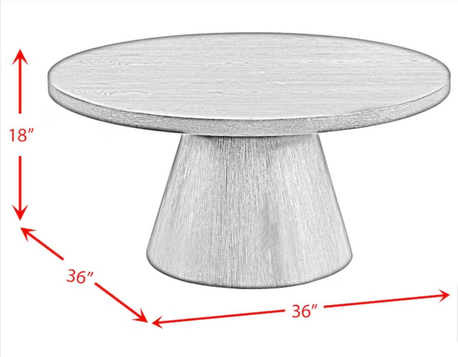 Portland 36" Round Coffee Table - Gray