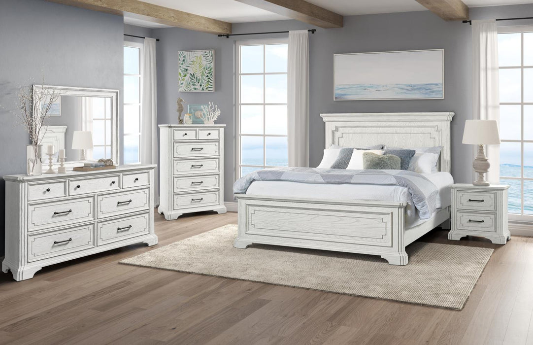 Clara Panel Bed - Antique White