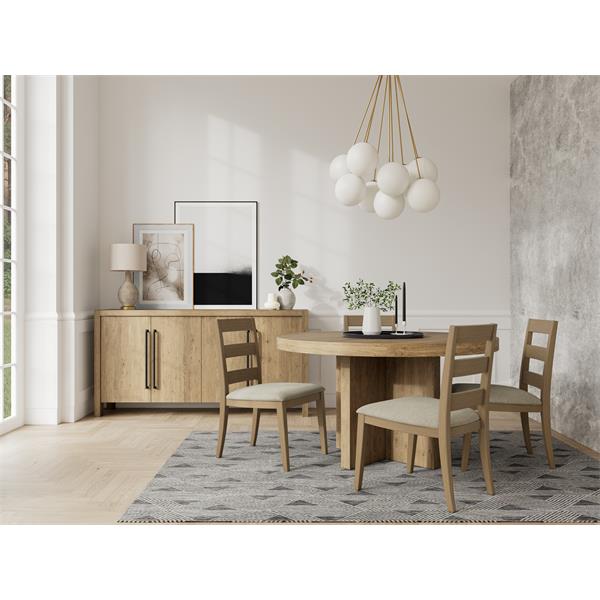 Davie 54" Round Dining Table - Pale Oak