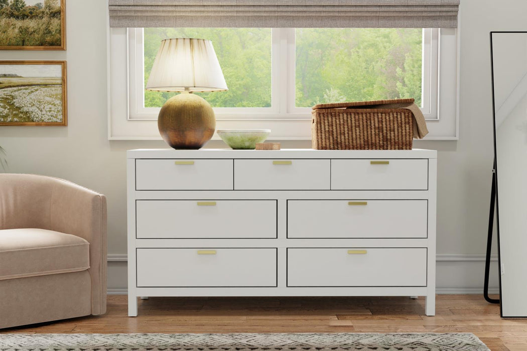 Carmel Collection Seven Drawer Dresser - White