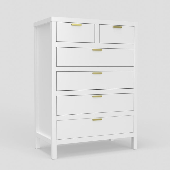 Carmel Collection Six Drawer Chest - White