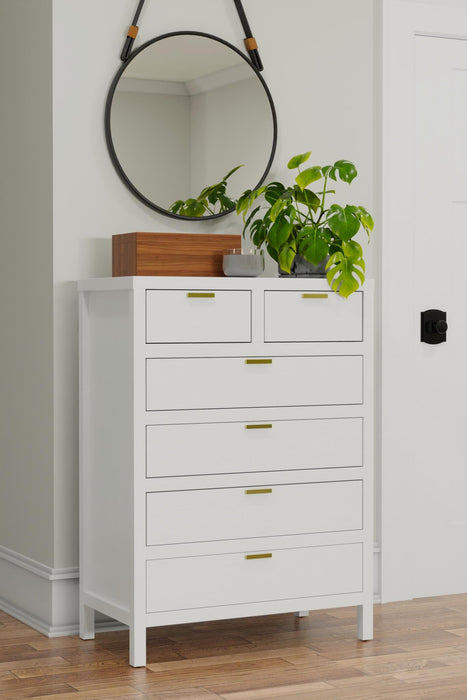 Carmel Collection Six Drawer Chest - White