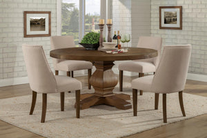 Kensington 60" Round Solid Wood Dining Table - Walnut Finish