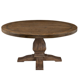Kensington 60" Round Solid Wood Dining Table - Walnut Finish