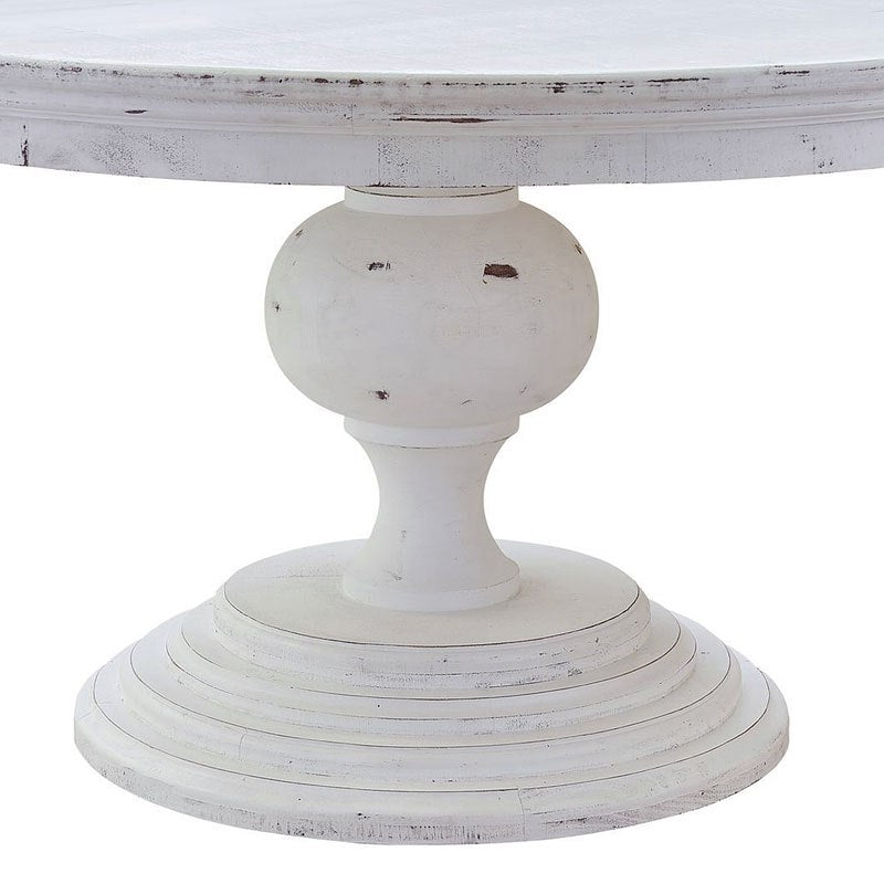 Magnolia 60" Round Pedestal Dining Table - White