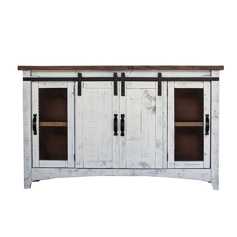 Hugo Barn Door TV Console - White