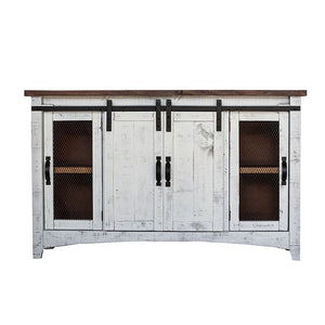 Hugo Barn Door TV Console - White