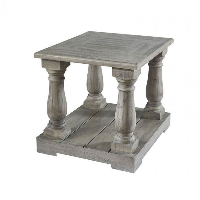 Ivan Four Pedestal End Table - Smoke Grey