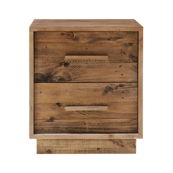 Nevada Modern Farmhouse Nightstand - Rustic Brown