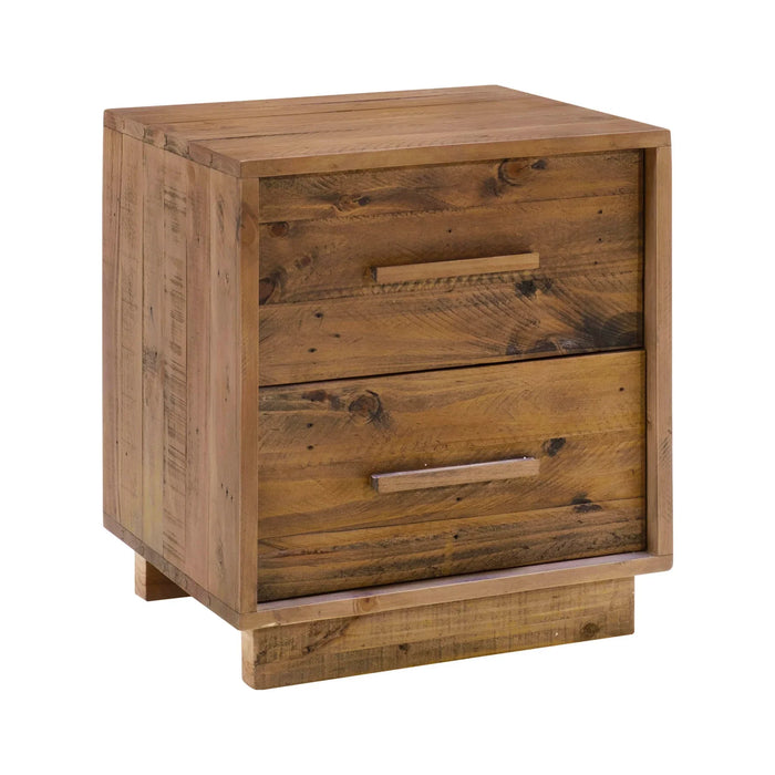 Nevada Modern Farmhouse Nightstand - Rustic Brown