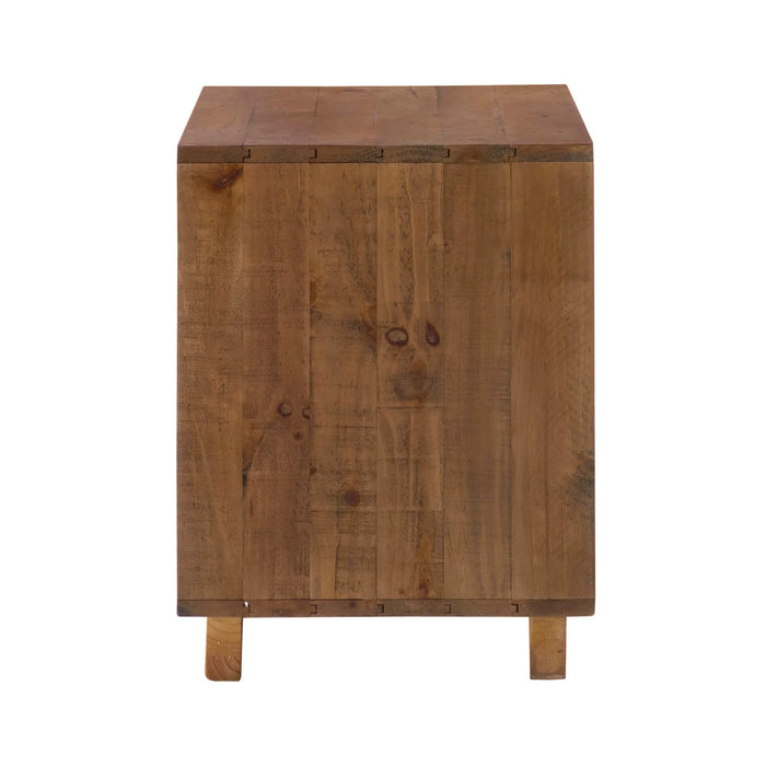 Nevada Modern Farmhouse Nightstand - Rustic Brown