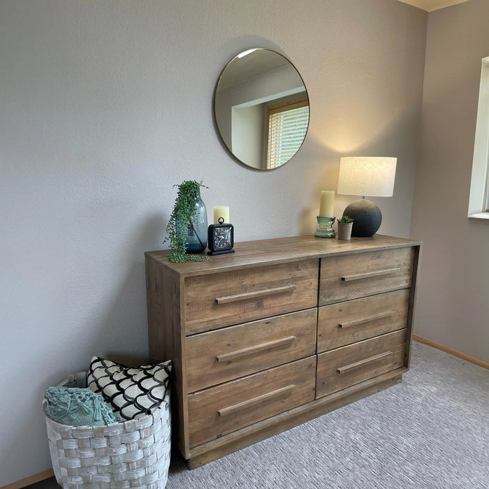 Nevada Modern Farmhouse Dresser - Rustic Brown