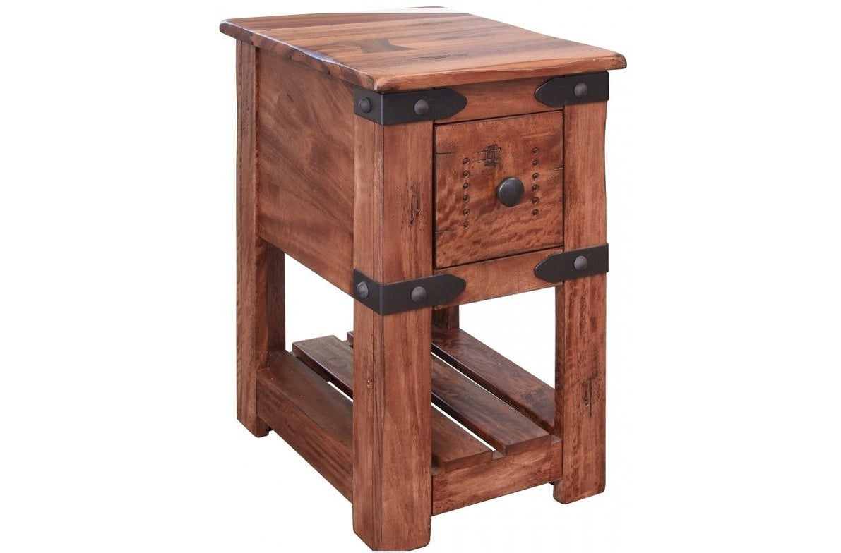 IFD Parota Collection Solid Wood Chairside Table, Sellwood Furniture
