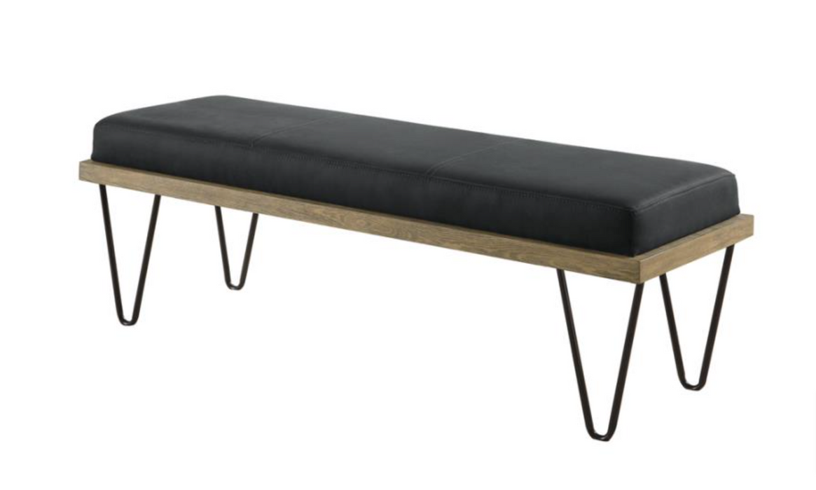 Mid Modern Upholstered Bench w/Metal Hairpin Legs