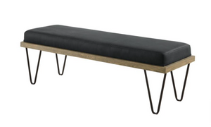 Mid Modern Upholstered Bench w/Metal Hairpin Legs