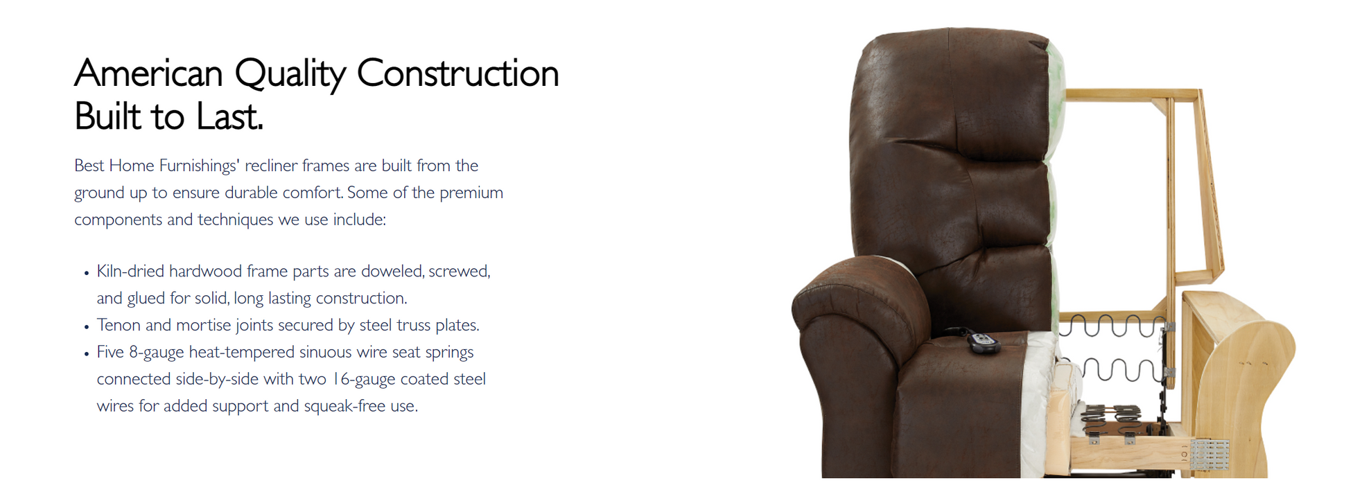 Tuscan Mission Recliner - Black Leather