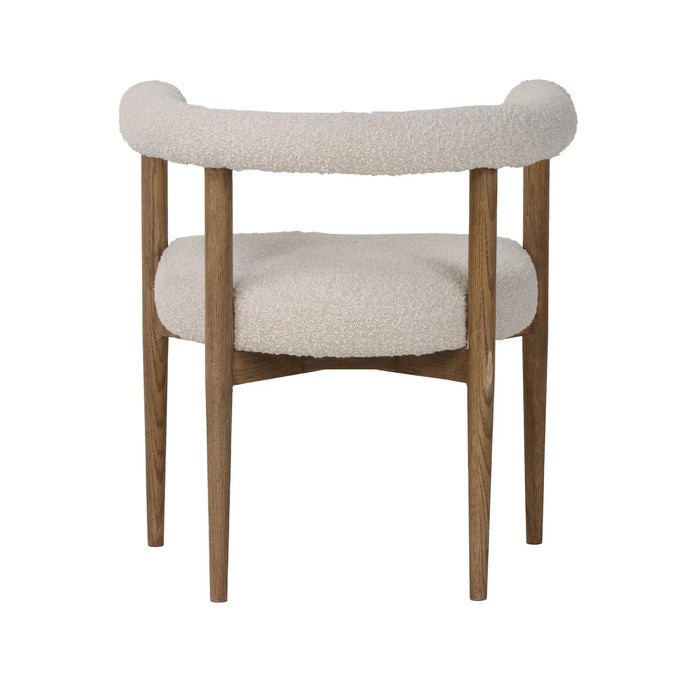 Round Curved Back Dining Chair - Natural/Boucle