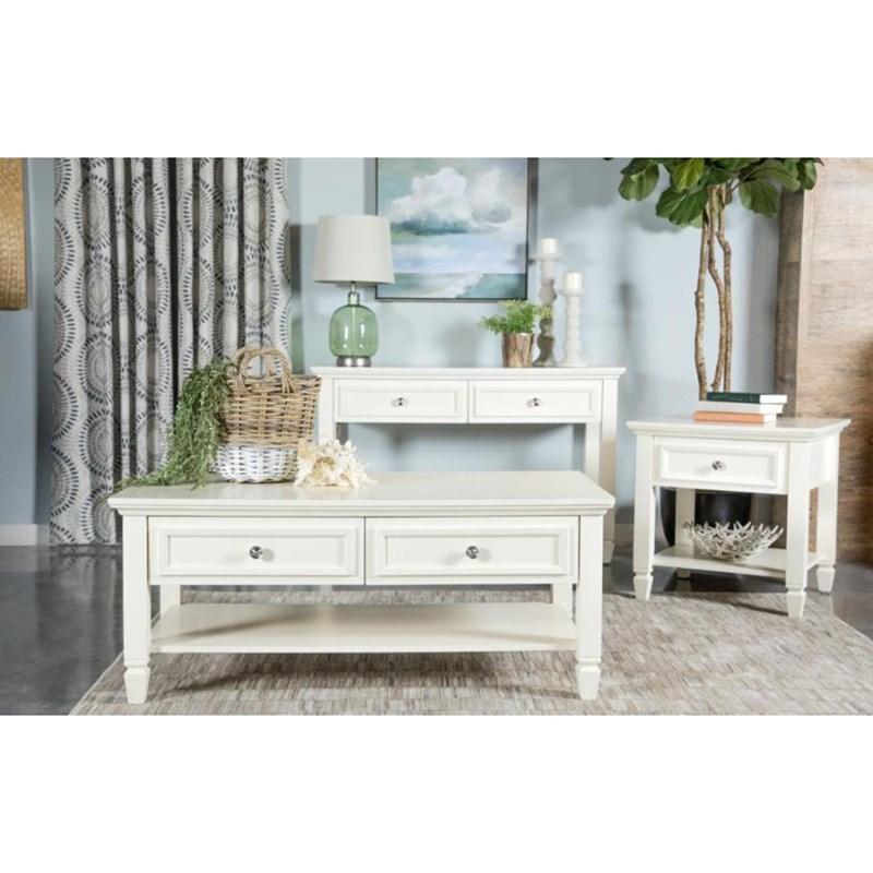 Sandy Beach Collection One Drawer End Table - White