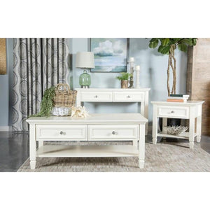 Sandy Beach Collection Two Drawer Sofa Table - White