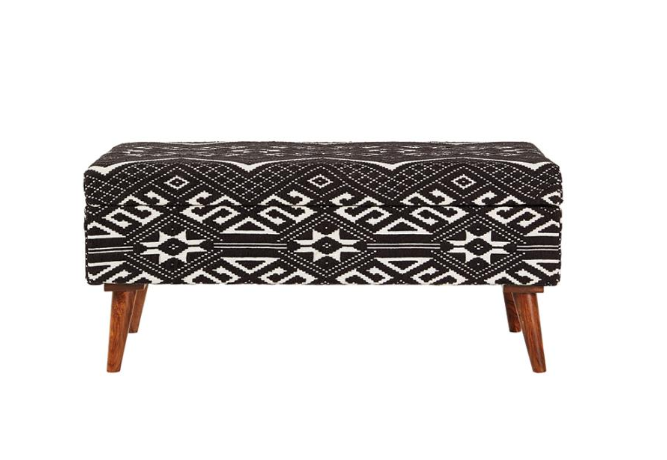 Modern Tribal Motif Storage Bench