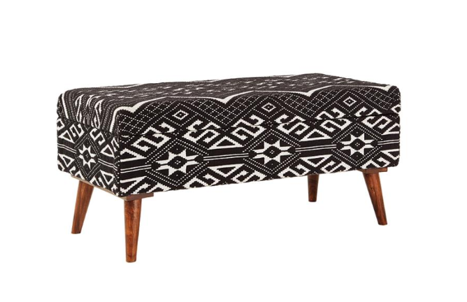 Modern Tribal Motif Storage Bench