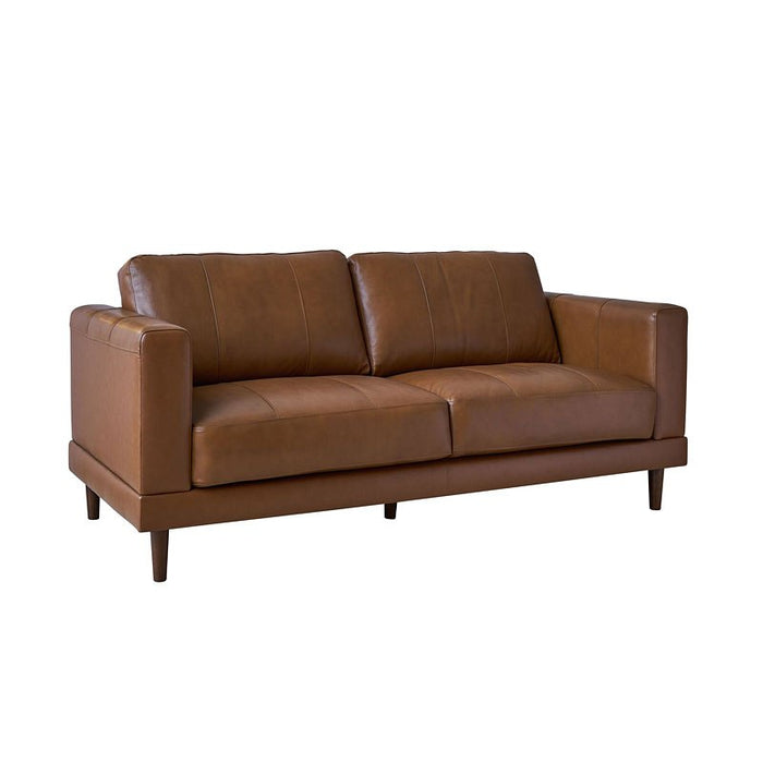 Hampton Collection Leather Loveseat - Tan