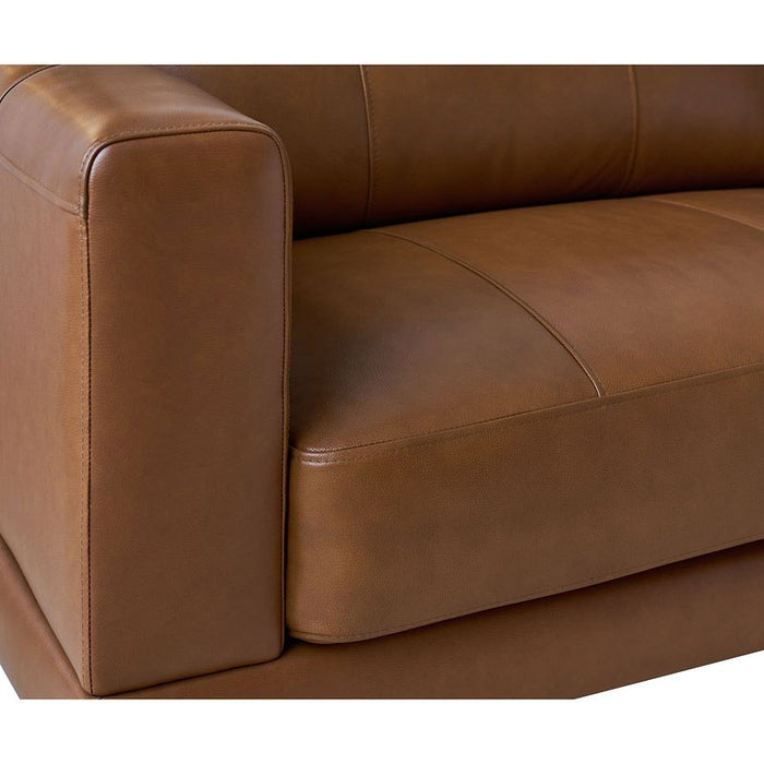Hampton Collection Leather Loveseat - Tan