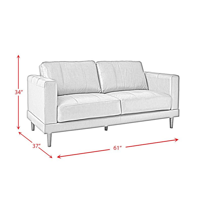 Hampton Collection Leather Loveseat - Tan