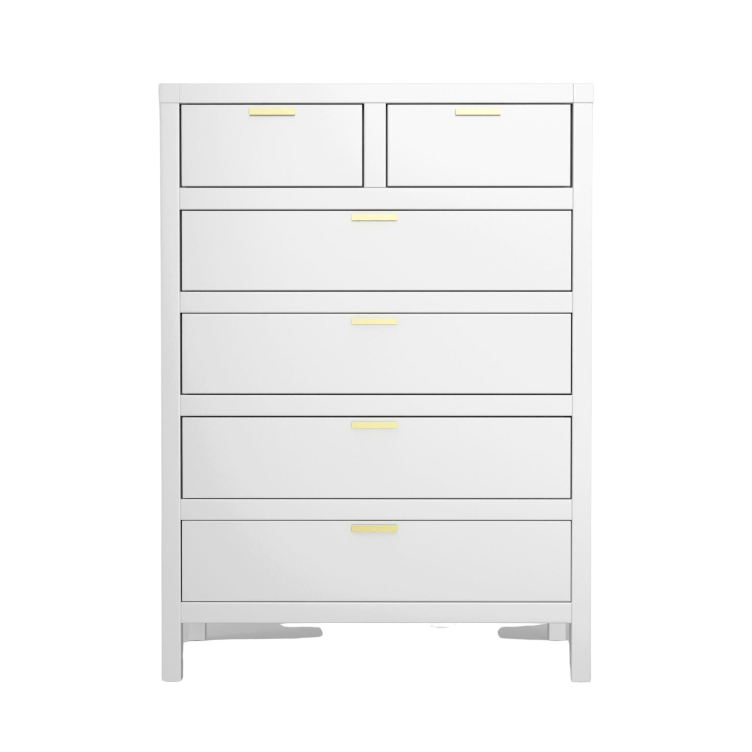 Carmel Collection Six Drawer Chest - White
