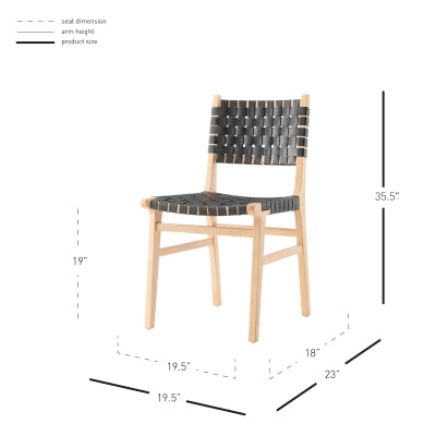 Marco Modern Woven Dining Chair - Natural/Black